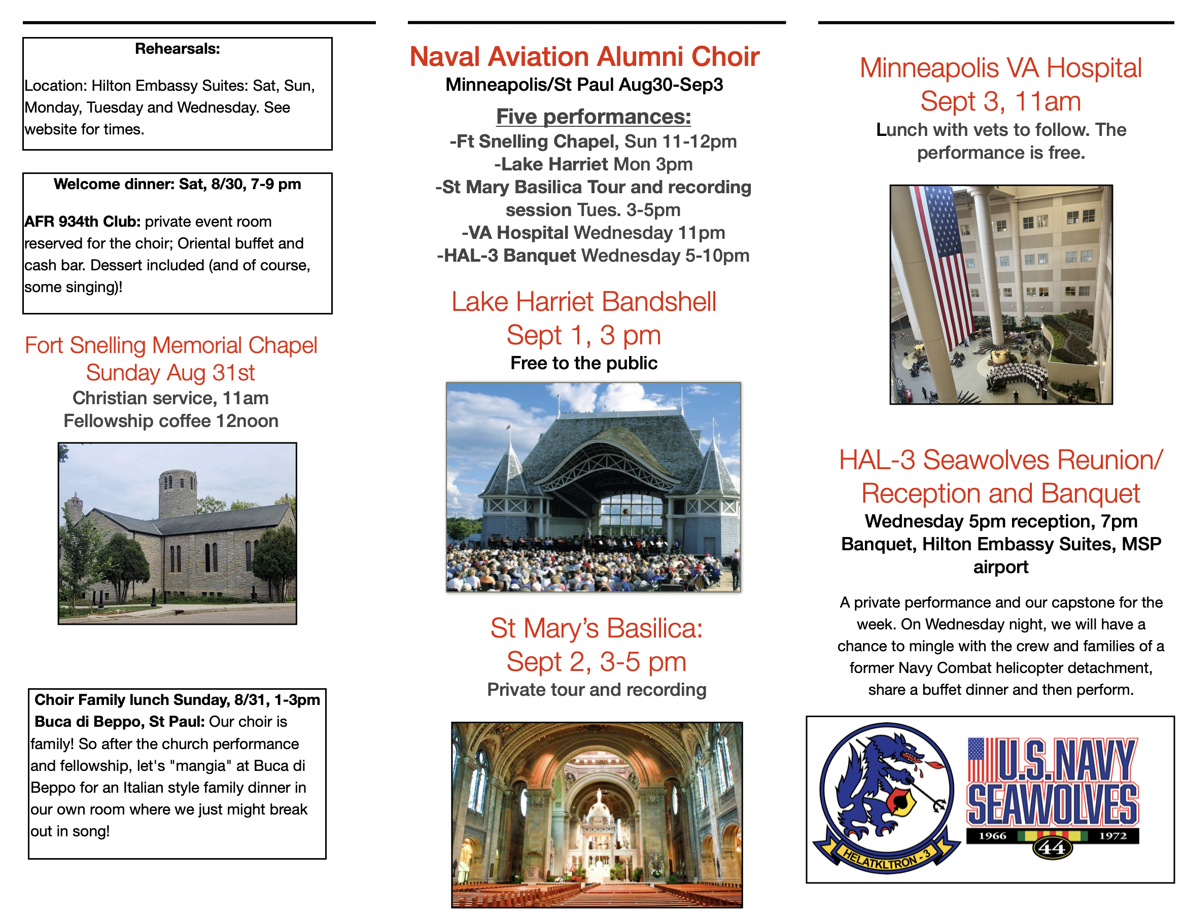 Minneapolis/St. Paul Choir Reunion in Four Weeks Minneapolis/St. Paul Choir Reunion in Four Weeks